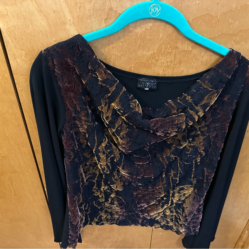 Black Blouse with Metallic Tag